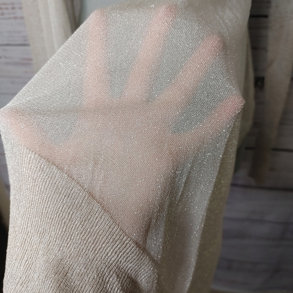 TED Baker Taupe Shimmer Waterfall Cardigan Size 6 - Picture 6 of 16